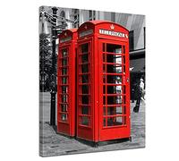 Bilderdepot24 Impression d'art - Cabine téléphonique rouge à Londres - 60 x 80 cm - Images comme une impression de toile - Villes et cultures - l'Angleterre - classique