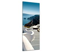 Bilderdepot24 Impression d'art - Escaliers de Santorin - la Grèce - 50 x 160 cm - Images comme une impression de toile - Vacances, Soleil et mer - Mer Méditerranée