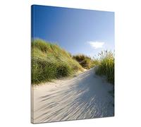Bilderdepot24 Impression d'art - Herbes sur les dunes - 40x50 cm - Image sur toile - Vacances, soleil & mer - mer du Nord - Dunes avec des herbes de plage - Idylle - Délassement