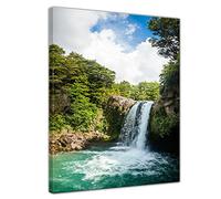 Bilderdepot24 Impression d'art - Tawhai Falls - Nouvelle-Zélande - Image sur Toile - 40x50 cm 1 PCE - Toile Photos - Murale de Paysages - Petite Cascade dans la forêt Tropicale