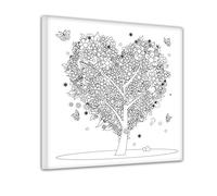 Bilderdepot24 Offre de lancement Arbre des coeurs - coloration sur toile, montée sur châssis - Quadrat-Format - 40x40 cm - Tableau sur toile, Image sur toile, vente directe fabricant!