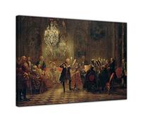 Bilderdepot24 Tableau sur toile - Adolph von Menzel FlötenConert Friedrichs des grands à Sanssouci - 70 x 50 cm - Décoration murale pour l'appartement vieux maîtres - 181149-70 x 50 cm