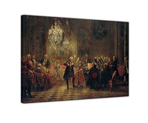 Bilderdepot24 Tableau sur toile - Adolph von Menzel FlötenConert Friedrichs des grands à Sanssouci - 70 x 50 cm - Décoration murale pour l'appartement vieux maîtres - 181149-70 x 50 cm