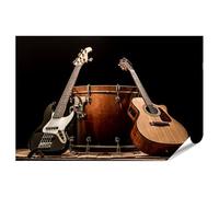 bilderfelix Poster Instruments de musique Grosse caisse Guitare acoustique Guitare basse Schwa - Poster 90x60 cm