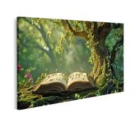 bilderfelix Tableau sur toile Aventures du vieil arbre et murmures anciens Découvrez le livre Mural Library Buchhan - Toile 100x57 cm