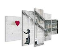 bilderfelix Tableau sur toile Banksy - Toile 170x80 cm - 5 panneaux