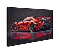 bilderfelix Tableau sur toile Chambre d'enfant de luxe avec voiture de sport rouge - Toile 100x57 cm
