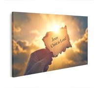 bilderfelix Tableau sur toile Jésus-Christ est Seigneur au coucher du soleil - Toile 80x40 cm