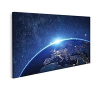bilderfelix Tableau sur toile La planète Terre vue de l'espace la nuit. Quelques éléments de ceci - Toile 100x57 cm