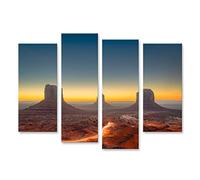 bilderfelix Tableau sur toile Monument Valley Arizona USA crépuscule - Toile 126x80 cm - 4 panneaux