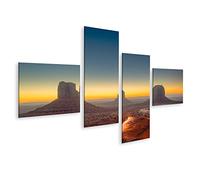bilderfelix Tableau sur toile Monument Valley Arizona USA crépuscule - Toile 150x80 cm - 4 panneaux