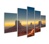 bilderfelix Tableau sur toile Monument Valley Arizona USA crépuscule - Toile 170x80 cm - 5 panneaux