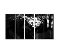 bilderfelix Tableau sur toile Sculpture de la Couronne d'épines de Jésus-Christ en noir et blanc - Toile 160x80 cm - 5 panneaux XXL