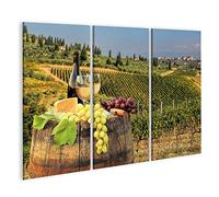 bilderfelix Tableau sur toile Vin blanc en barrique dans un vignoble du Chianti, Toscane, Italie - Toile 130x80 cm - 3 panneaux