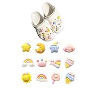 Biliant Lot de 12 breloques pour sabots, bijoux de chaussures, pendentifs de chaussures, breloques en PVC pour filles, femmes, enfants