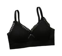 BILIKEYU Soutien-gorge pour femme - Sans armatures - Push Up - Sexy - Coton - Confortable et respirant - Soutien-gorge souple - Bustier classique avec réglable pour le quotidien, Noir , 36