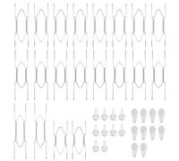 Bilillo Lot de 20 cintres invisibles en acier inoxydable pour plaque murale, 10,2 cm, 15,2 cm, 20,4 cm, 25,4 cm avec 20 crochets muraux, pour assiettes, plateaux et plats décoratifs de 10 à 27,9 cm