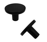 Bilindasly Round Cabinet Knobs Matte Black Dresser Knobs Kitchen Knobs Zinc Alloy Cupboard Wardrobe Knobs Drawer Pulls Door Knobs Single Hole Hardware Drawer Handles, 2 Pack