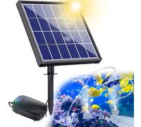 Biling Aérateur de Bassin - Pompe à oxygène Solaire pour étang - 3W - Pompe à oxygène avec Batterie - Pompe à air Solaire - 3 Modes - 2 Pierres à air pour étang de Jardin, pêche, hydroponique