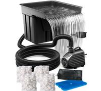 Biling Cascade d'étang avec filtre de bassin - Kit complet de cascade avec pompe de bassin de 80 W 4500 l/h - Kit cascades pour bassin de jardin, jeu d'eau, terrasse