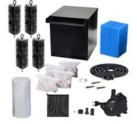 Biling Cascade Pond avec Filtre - Kit Cascade Complet en Acier Inoxydable avec Pompe de 80 W et 4 500 l/h - Kit Cascade pour bassins de Jardin, Jeux d'eau et terrasses