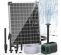 Biling Fontaine Solaire Extérieure 20W 875L/H Pompe Solaire de Bassin avec Filtre, 2M Ligne 5M Hauteur d'extraction Pompe à Eau Solaire pour Bassin Piscine