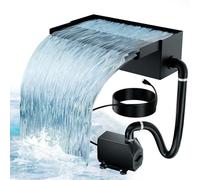 Biling Kit cascade, 30 cm, en acier inoxydable, 40 W, 2 500 l/h, pompe de bassin, décoration de jardin, jeu d'eau, pour étang de jardin, patio, terrasse, mur d'eau, bassin à koï, bassin extérieur