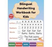 Bilingual Handwriting Workbook for Kids: Trace Letters, Numbers, Words & Sentences in English & Spanish | Fun Educational Activities for Preschool & Kindergarten