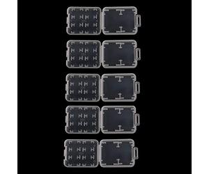 BIlinli 10 PCS en Plastique Transparent Standard SD SDHC Carte Mémoire Cas Titulaire Boîte De Stockage Carte Mémoire Étui de Transport