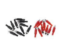 BIlinli 20 pcs Noir Rouge à souder RCA Fiche mâle Adaptateur vidéo connecteur