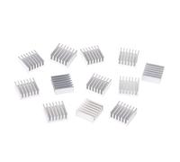 BIlinli Lot de 12 dissipateurs thermiques en aluminium argenté 14 x 14 x 6 mm