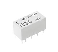 BIlinli Relais de verrouillage bistable DPDT 2A 30VDC 1A 125VAC HFD2 / 005-S-L2-D Realy Bobine 5V