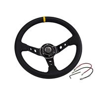BIlinli Volant Sport Volants universels de Course Automobile en Cuir PVC de 4 Pouces