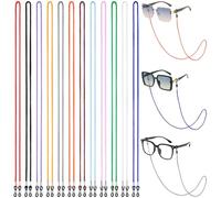 BILIONE 12 Pièces Cordon Lunettes, Nylon Chaînes à Lunettes Lunette Chaîne Lanière Réglable Universel Attaches Lunette Sangles de lunettes autour du cou pour homme et femme