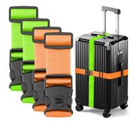 BILIONE Sangles de bagage pour valises, sangles réglables et verrouillables | Verrouillable contre l'ouverture accidentelle, accessoires de voyage faciles à identifier, ajoutez un connecteur de sac pour
