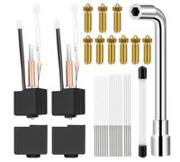 BILIPLE 2Pcs Kobra 3 Kit Hotend, pour Kobra 3/Kobra 3 Combo, avec Buses En Laiton 0,2/0,4/0,6mm x 3 et 20 Aiguilles De Nettoyage (8 x 0,2/0,4mm, 4 x 0,6mm) et 4 Coques En Silicone et Clé De Buse