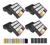 BILIPLE Lot de 4 boîtes de rangement pour cartes à collectionner, 13760, avec 48 intercalaires colorés, boîte de rangement en carton noir, boîte de rangement pour TCG/Magic/MTG