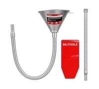 BILITOOLS Entonnoir à Huile pour Voiture avec 2 Tuyaux Flexibles de Métal | Avec Filtre, Accessoires de Remplissage, pour Huile Moteur, Essence, Diesel et Huile de Boîte de Vitesses