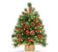 Bilivry Mini Sapin de Noel, Petit Sapin de Noel 50 Cm/20 Pouces, Sapin de Noël LED pour Table à Manger avec Lumière, Petit Sapin de Noël Artificiel, Décoration de Noël