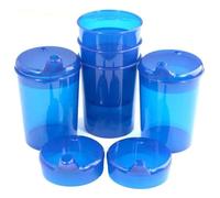 Bill Becher 250 ML Set 5 Sous-Parties + 10 Couvercle (Ouverture 5 Pièces 12 X 10mm U.5 Stück 4 X 4mm) IN Diverses Couleurs de Medi-Inn - Bleu, Ouverture boisson : 4 x 4 mm, Trinköffnung: 4 x 4 mm