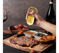 Bill.F Moulin à sel et poivre - Moulin à rotor Shaker 20,3 cm - Grossière réglable, récipient facile à utiliser pour bouteilles en verre - Grande capacité avec couvercle fraîcheur