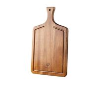 Bill.F Planche à découper en bois d'acacia, planche à découper en bois avec éviers spéciaux, planche à découper en bois de qualité professionnelle avec poignée antidérapante (23 x 39 x 2,5 cm)