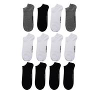 BILL TORNADE Pack de 12 chaussettes courtes pour homme Sneakers - 43/46 Gris, Blanc, Noir