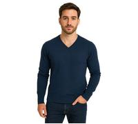 Bill Tornade Pull Col V en laine mélangé Quebec Bleu Marine Homme XL