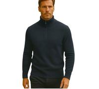 Bill Tornade Pull Col zip demi en laine mélangé Quebec Bleu Marine Homme XXL