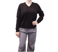 Bill Tornade Pull femme col V uni Venise Noir Femme L