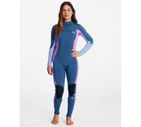 Billabong Synergy 4/3 Mm Long Sleeve Back Zip Neoprene Suit Bleu 16 Femme