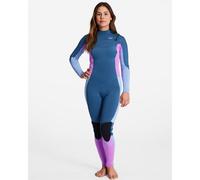 Billabong Synergy 4/3 Mm Woman Long Sleeve Chest Zip Neoprene Suit Violet 10 Femme