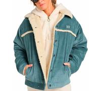 Billabong - Blouson en velours côtelé et sherpa - Cord In Love Trucker Jacket W Silver Bleach pour Femme en Coton - Taille L - Bleu Bleu L