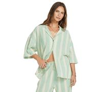BILLABONG Chemisier 'Beach Side' vert clair / blanc, Taille M